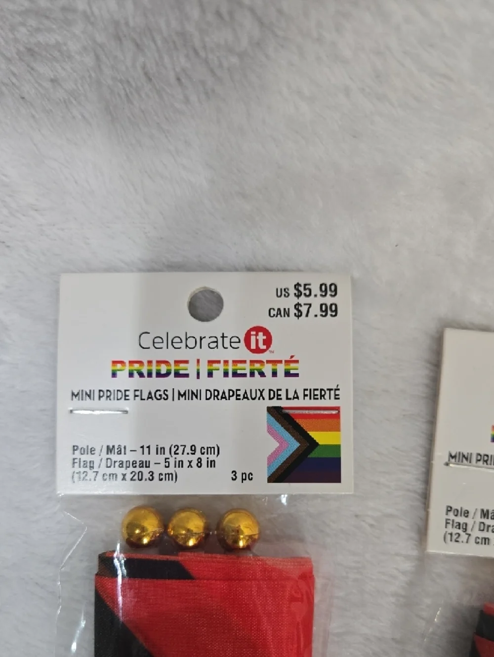 ☀️Nwt! 2 Pk Of 3 Celebrate It Rainbow Progress Mini Flags - Multicolor Set
